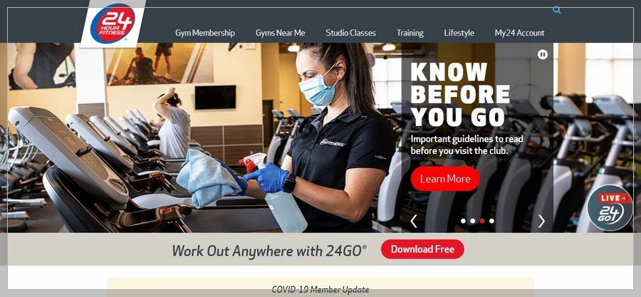 24 Hours Fitness Membership Website Inspiration