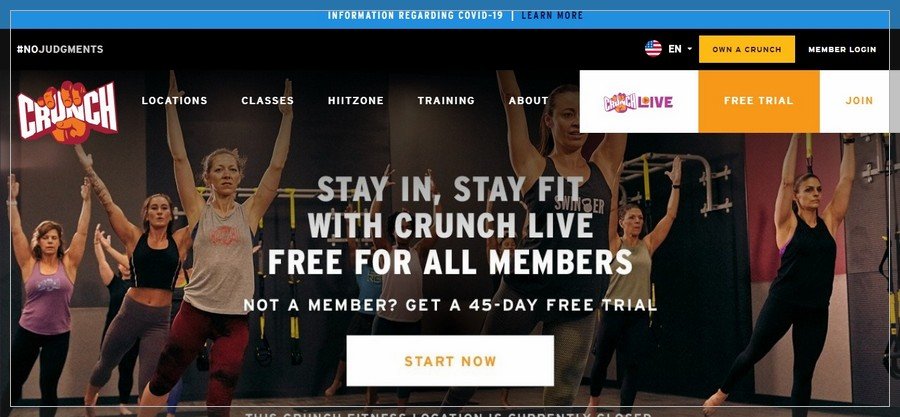 Crunch Membership Website Inspiration