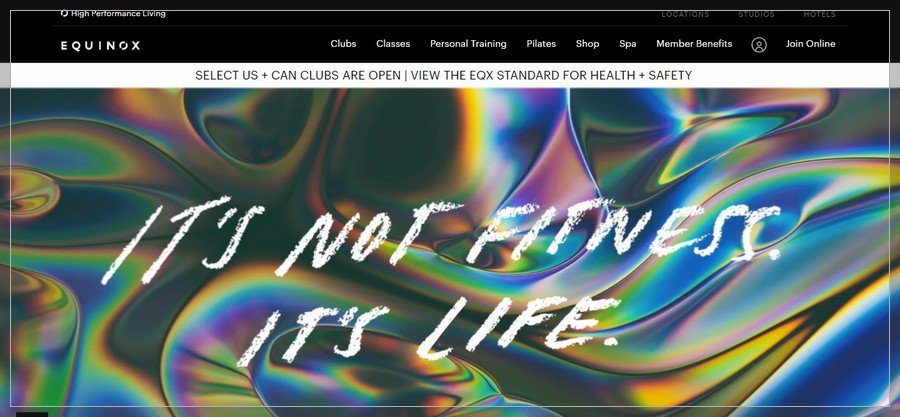 Equinox Membership Website Inspiration