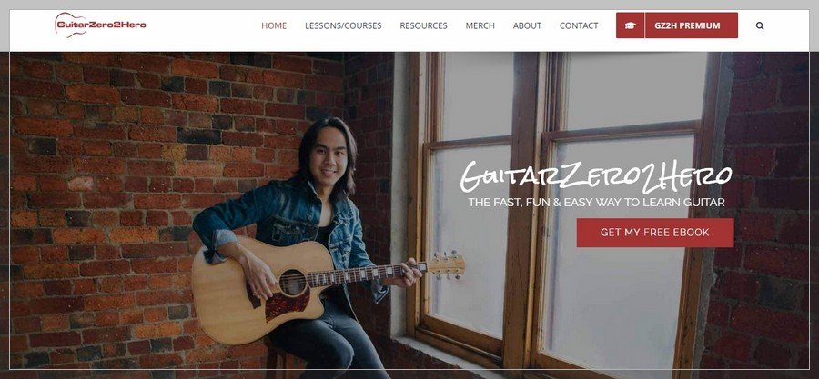 GuitarZero2Hero Membership Website Inspiration