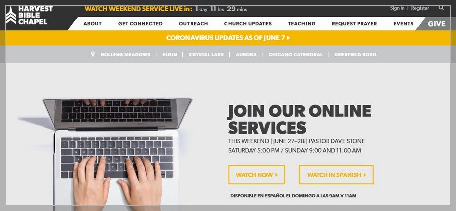 Harvest Bible Chapel Membership Website Inspiration