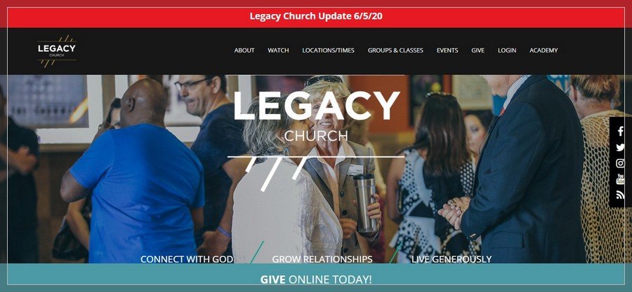 Legacy Church Membership Website Inspiration