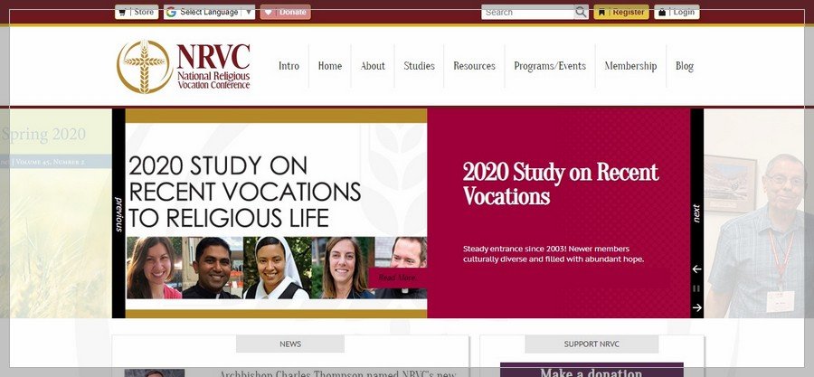 National Religious Vocation Conference Membership Website Inspiration