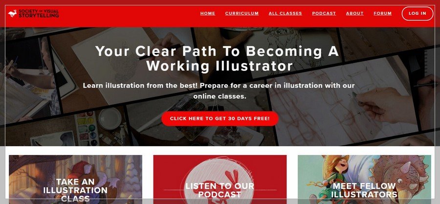 Society of Visual Storytelling Membership Website Inspiration