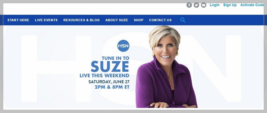 Suze Orman Membership Website Inspiration