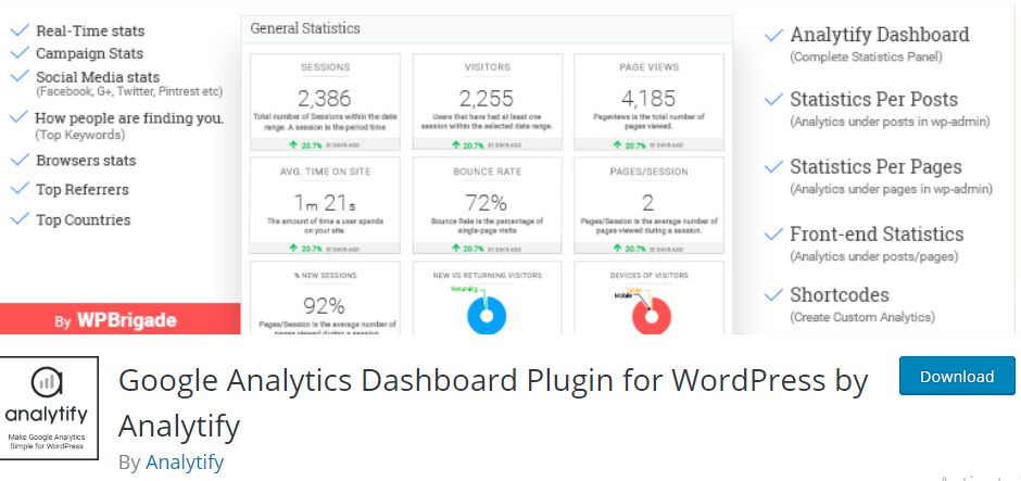 Analytify - Top WordPress Digital Marketing Plugins
