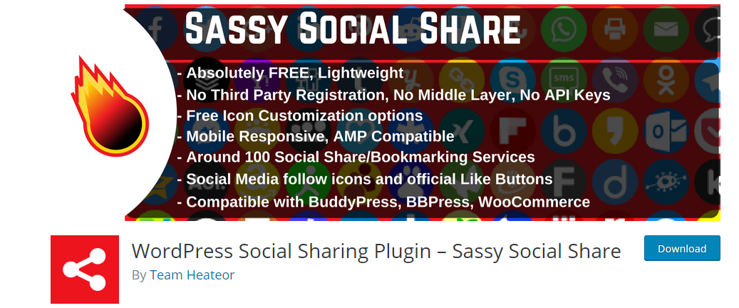 Sassy Social Share - Top WordPress Digital Marketing Plugins4
