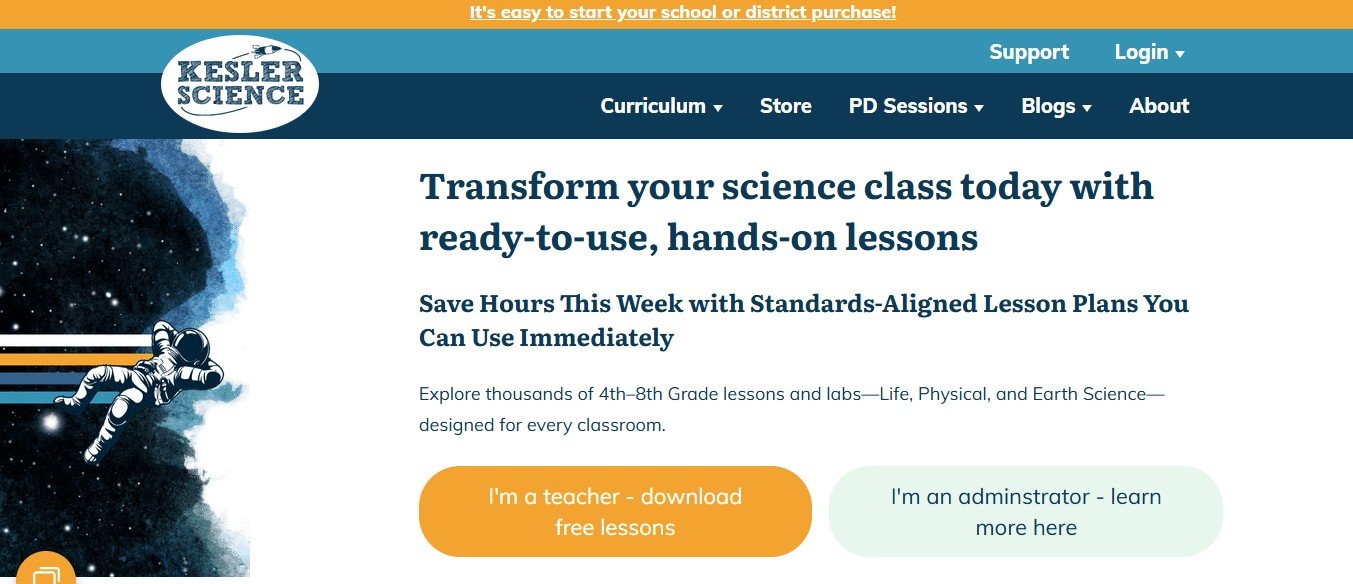 Online Course Membership Website Design Examples (Kesler science) - ColorWhistle