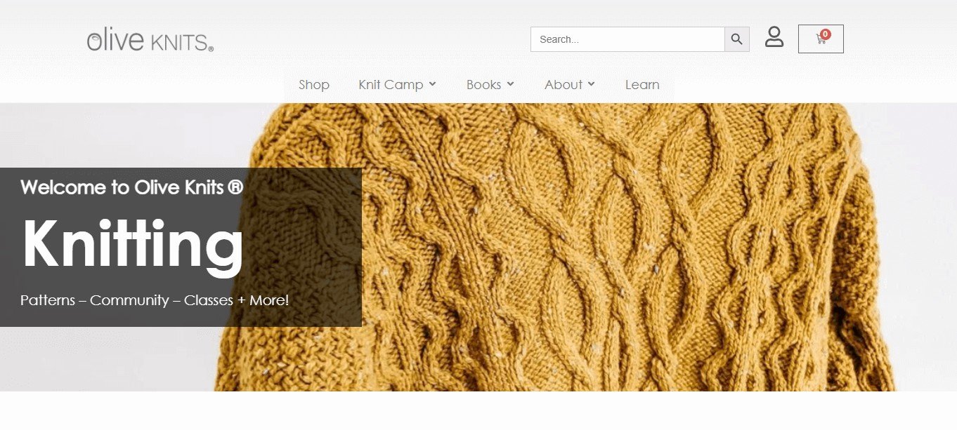 Online Course Membership Website Design Examples (Olive Knits) - ColorWhistle