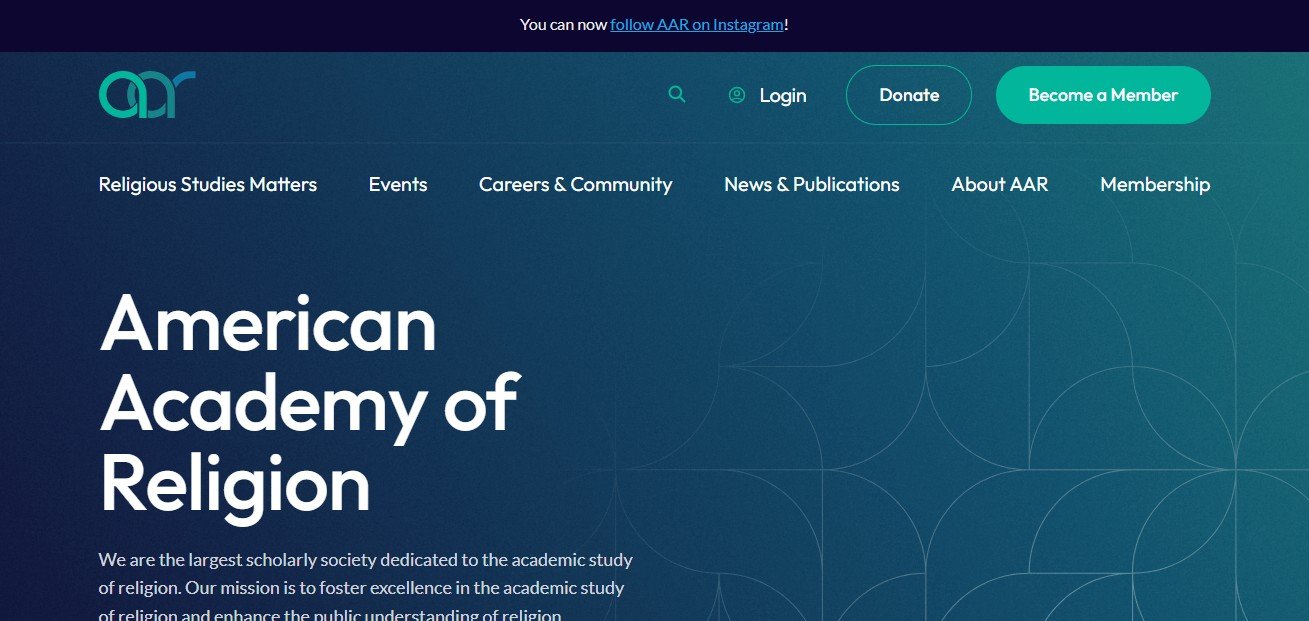 Religious Membership Website (American Academy of Religion) - ColorWhistle