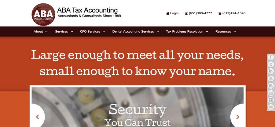 ABA tax Consulting - Small Business Website Design Ideas 1