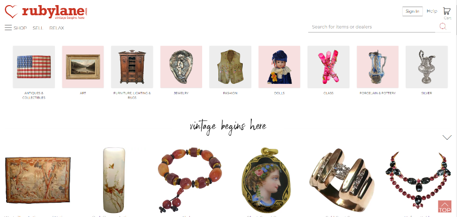 Ruby lane - Small Business Website Design Ideas 1