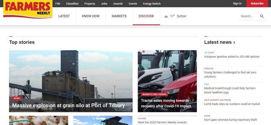 Farmers Weekly - Small Business Website Design Ideas 3