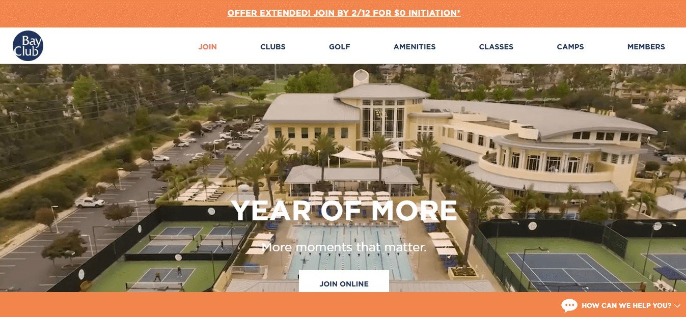 Sports Membership Website Designs (Bay club) - ColorWhistle