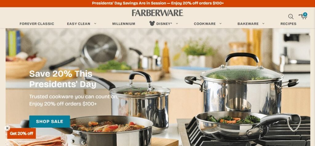 Best Kitchenware Website Design Inspiration (Farberware) - ColorWhistle