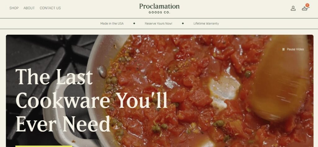 Best Kitchenware Website Design Inspiration (Proclamation) - ColorWhistle