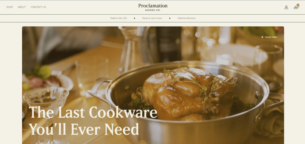 Best Kitchenware Website Design Inspiration (proclamation goods co) - ColorWhistle
