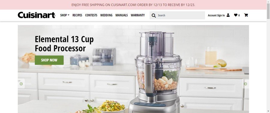 Cuisinart-Kitchenware Website