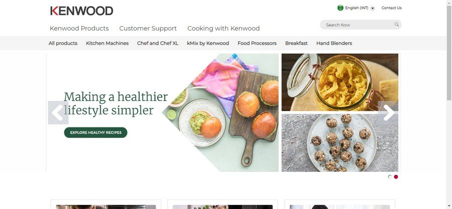 Kenwood- Kitchenware Website Ideas