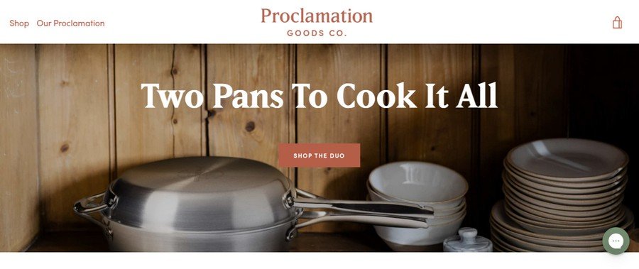 Proclamation- Kitchenware website