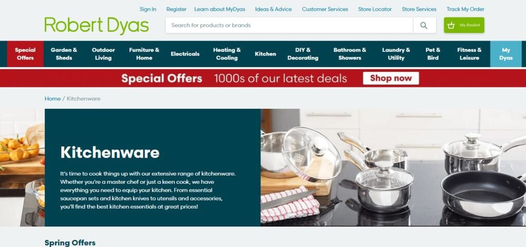 Successful Online Kitchenware Store Website’s Inspiration (Robert Dyas) - ColorWhistle