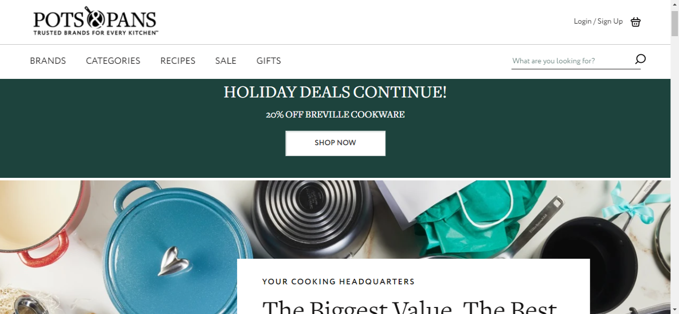 PotsandPans - Online Kitchenware Stores
