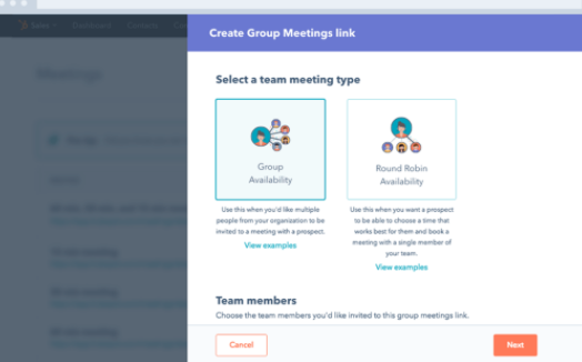 HubSpot Group meeting links