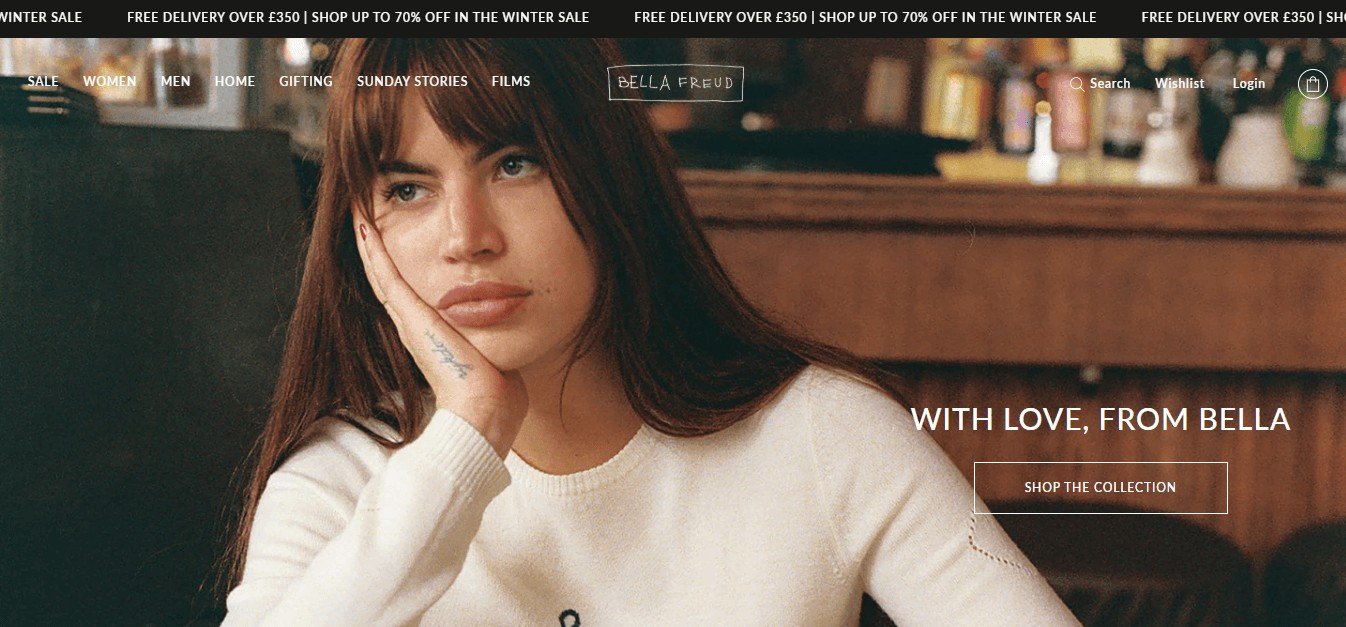E-commerce Websites of Top Luxury Fashion Brands (Bella Freud) - ColorWhistle