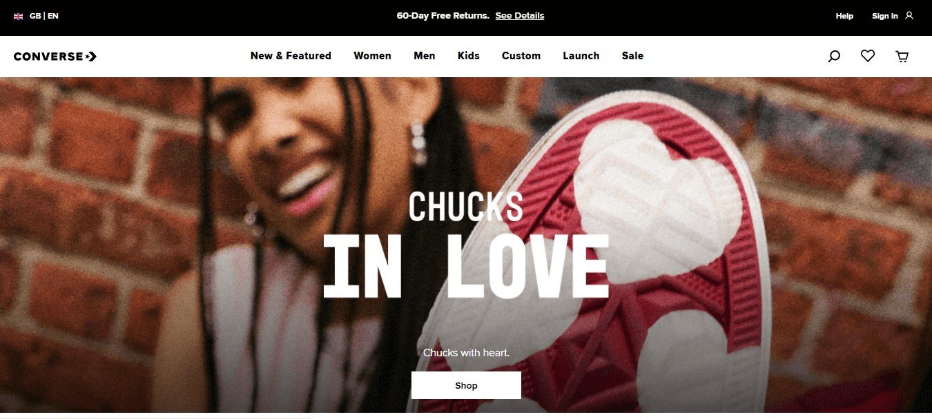 E-commerce Websites of Top Luxury Fashion Brands (Converse) - ColorWhistle