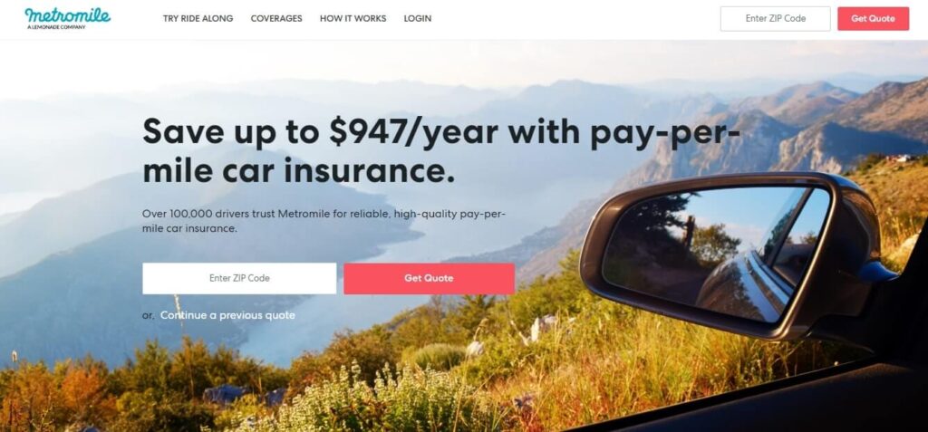 Best Insurance Website Design & Website Builder Inspirations (Metromile) - ColorWhistle