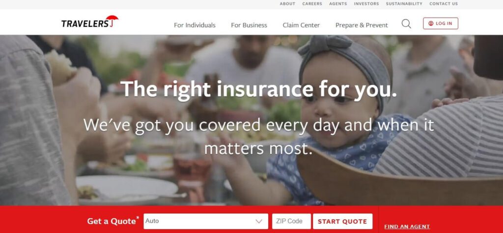 Best Insurance Website Design & Website Builder Inspirations (Travelers Insurance) - ColorWhistle