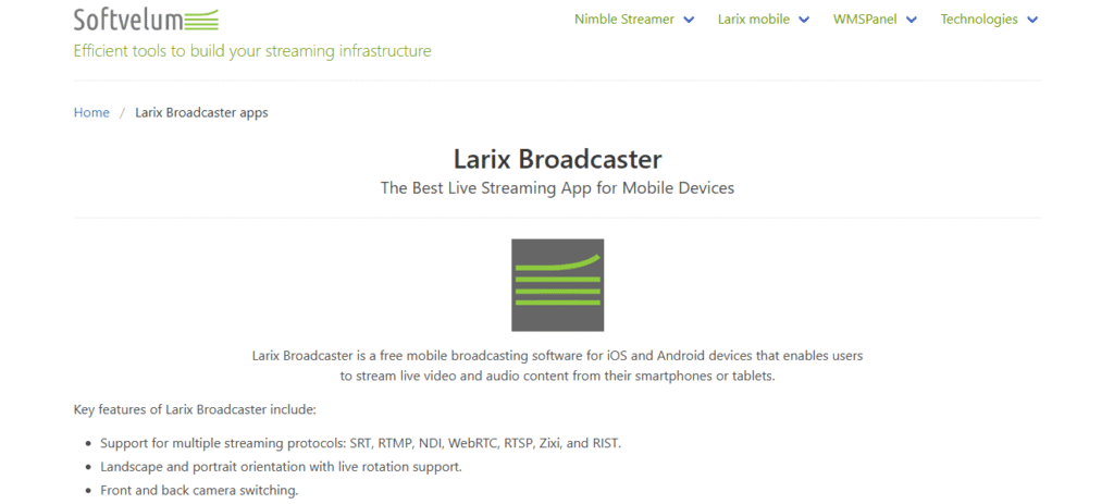 Best Live Streaming Platforms Apps for Businesses - (Larix Broadcaster) - ColorWhistle