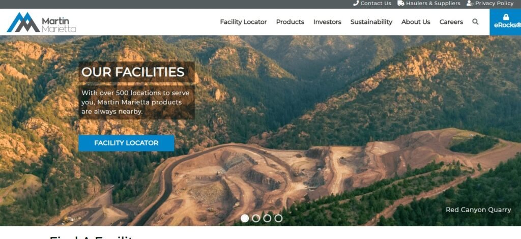 Industrial Website Design Example Ideas (Martin Marietta) - ColorWhistle