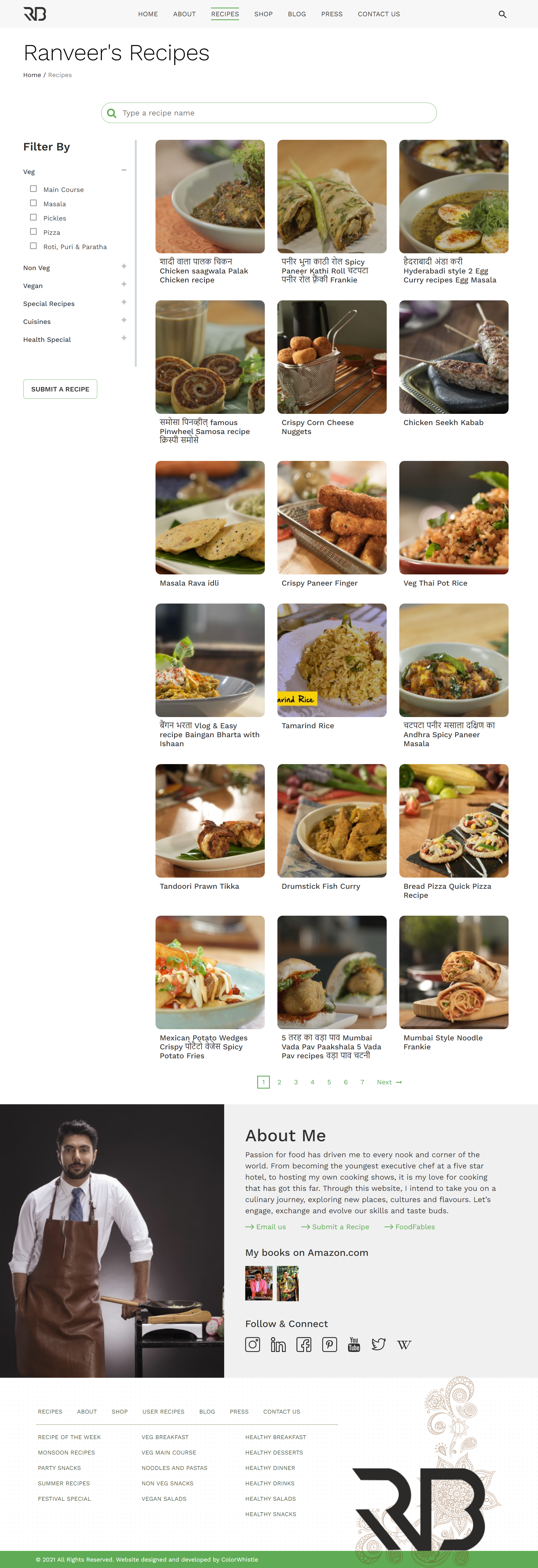 recipes page design - Celebrity Chef Website Design & Development Using WordPress