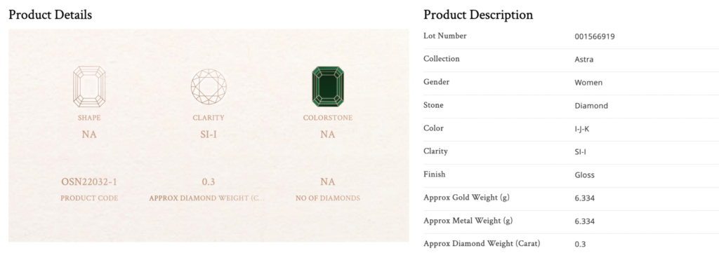 Product Description in Jewelry Website Development - ColorWhistle