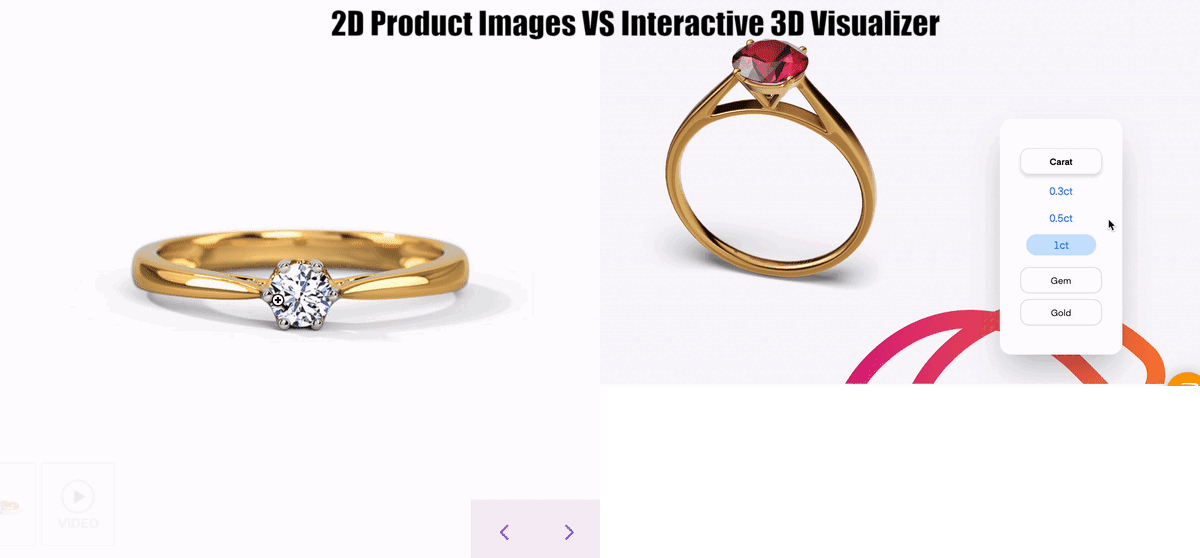Interactive 3D Jewellery Visualizer vs 2D Product Images on an eCommerce website