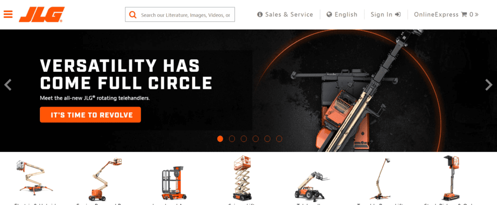Heavy Equipment Machinery Industries Websites Ideas (JLG) - ColorWhistle