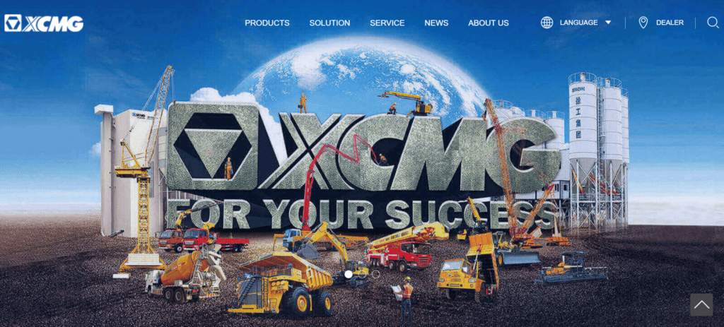 Heavy Equipment Machinery Industries Websites Ideas (XCMG) - ColorWhistle