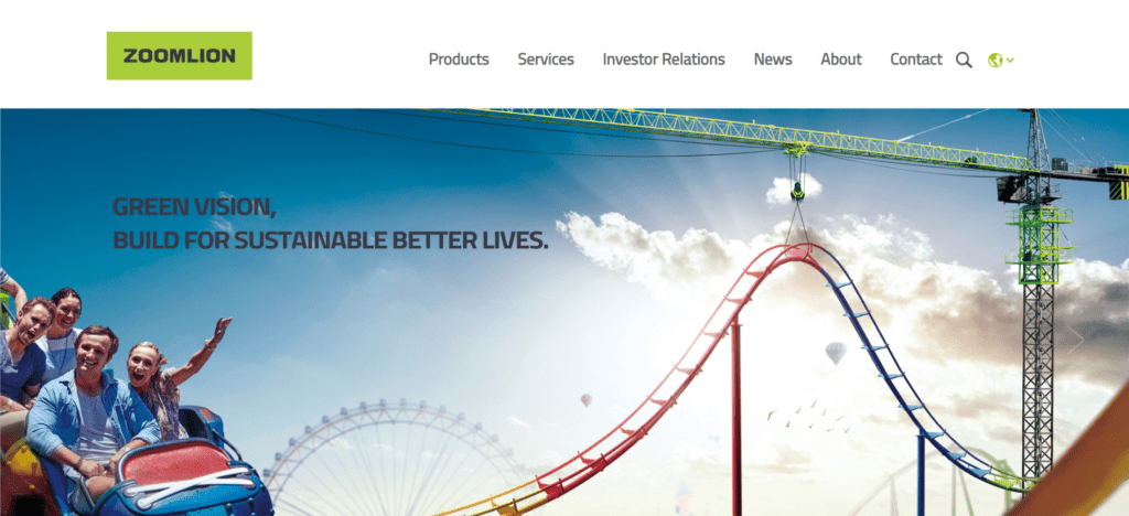 Heavy Equipment Machinery Industries Websites Ideas (Zoomlion) - ColorWhistle