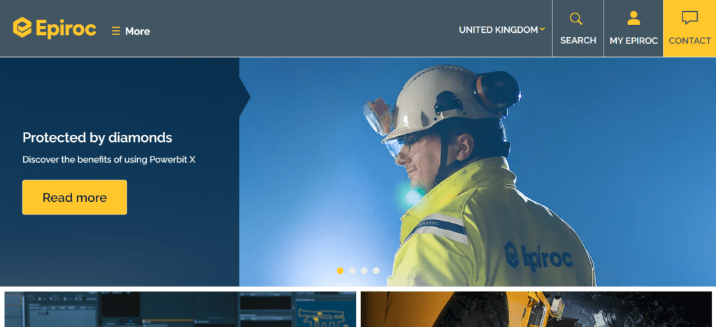 Heavy Equipment Machinery Industries Websites Ideas (Epiroc) - ColorWhistle