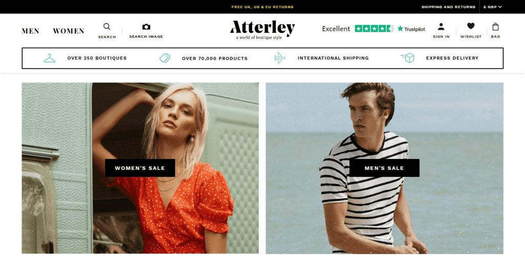 UK Based Business Website Design Examples (Atterley) - ColorWhistle