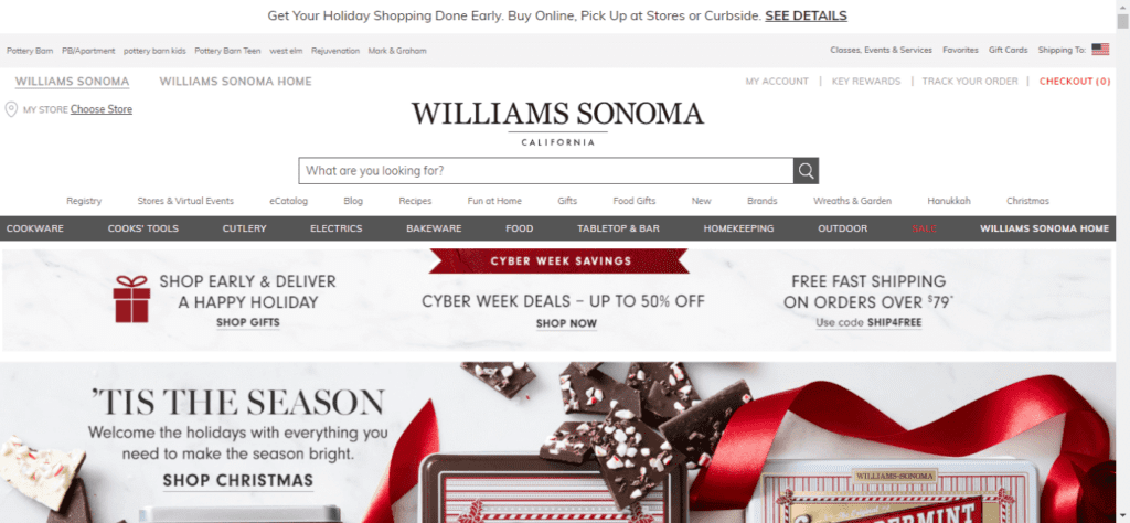Successful Online Kitchenware Store Website’s Inspiration (Williams Sonoma) - ColorWhistle