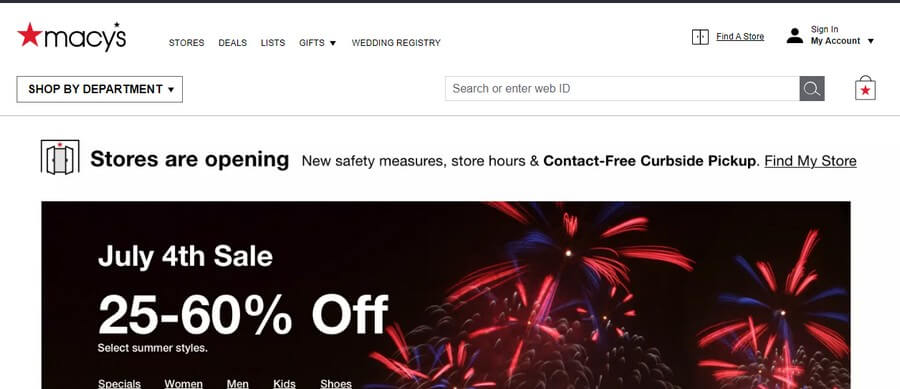 E-Commerce Marketplace Website Design Ideas (Macys) - ColorWhistle