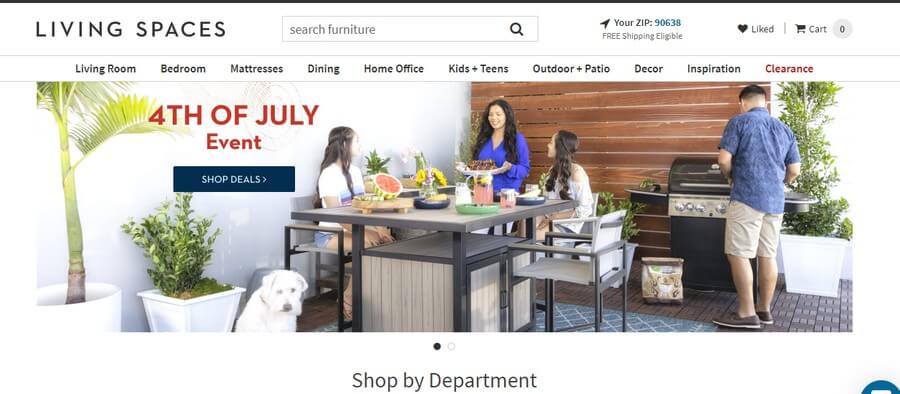 E-Commerce Marketplace Website Design Ideas (LivingSpaces) - ColorWhistle