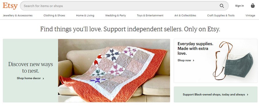 E-Commerce Marketplace Website Design Ideas (Etsy) - ColorWhistle