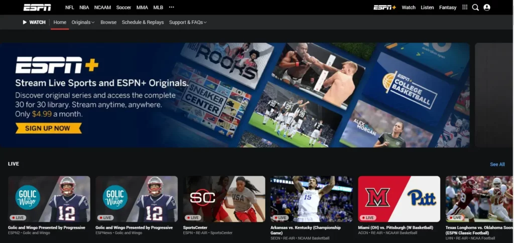 Best OTT Platforms and Apps (ESPN) - ColorWhistle