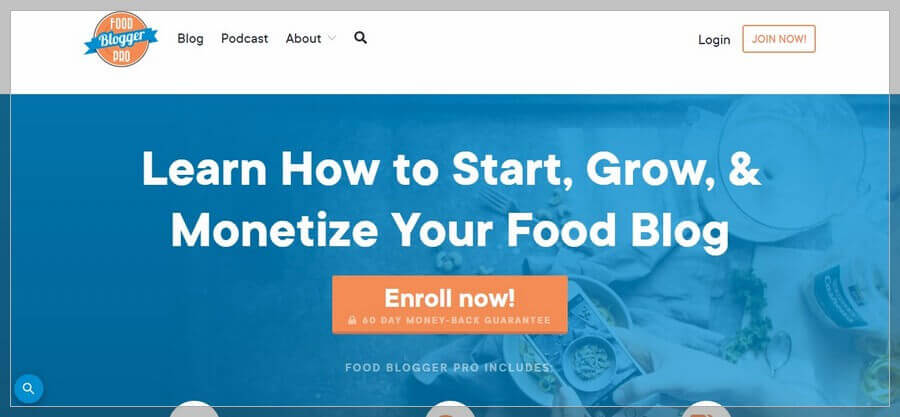 Membership Website Design Ideas and Inspirations (FoodBloogerPro) - ColorWhistle