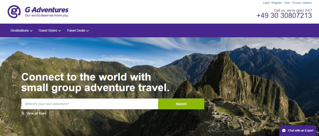 Top Travel Agencies in USA (G-Adventures) - ColorWhistle