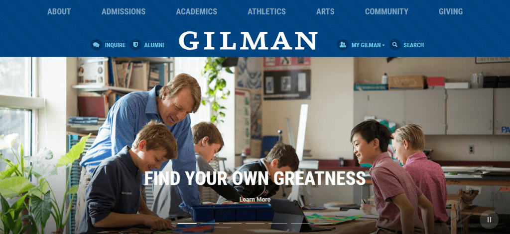 School Website Design Ideas And Inspirations (Gilman) - ColorWhistle