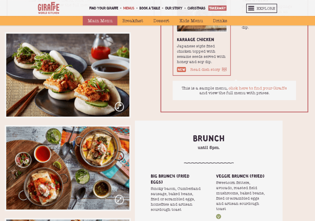 Restaurant Website Features, Hotel Website Features (Girafee) - ColorWhistle